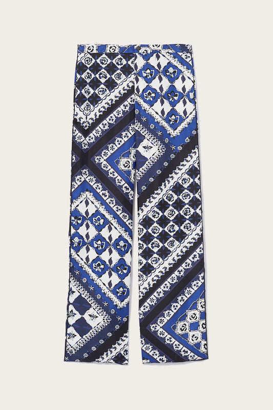 Festa-Print Silk-Twill Trousers