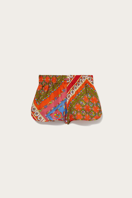 Festa-Print Silk-Twill Shorts