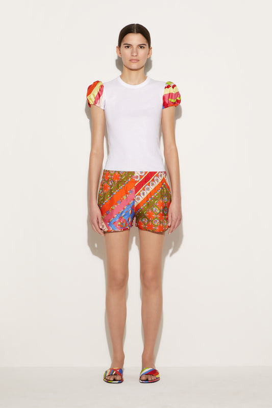 Festa-Print Silk-Twill Shorts