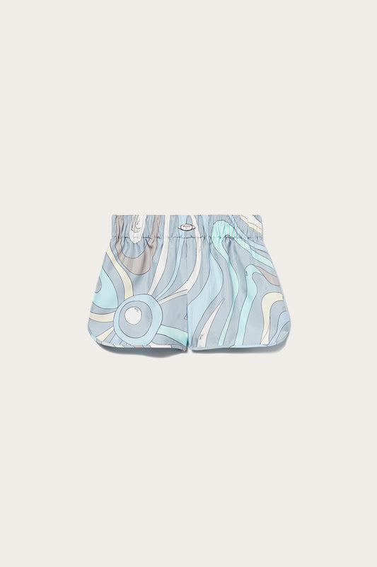 Marmo-Print Silk-Twill Shorts