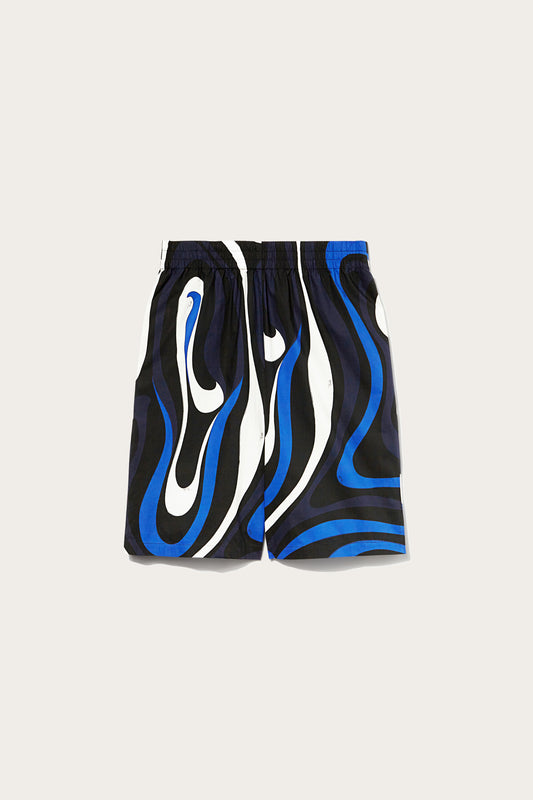 Marmo-Print Cotton Shorts View 1 - Pucci