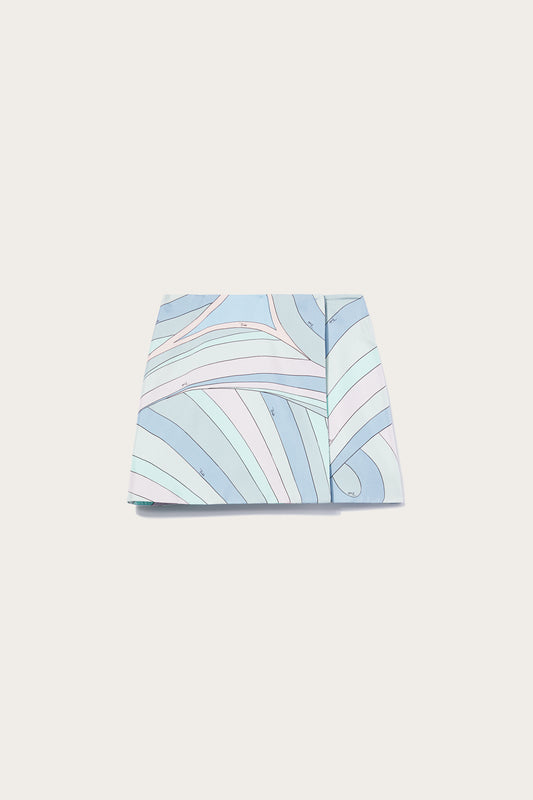 Iride-Print Silk-Twill Skirt