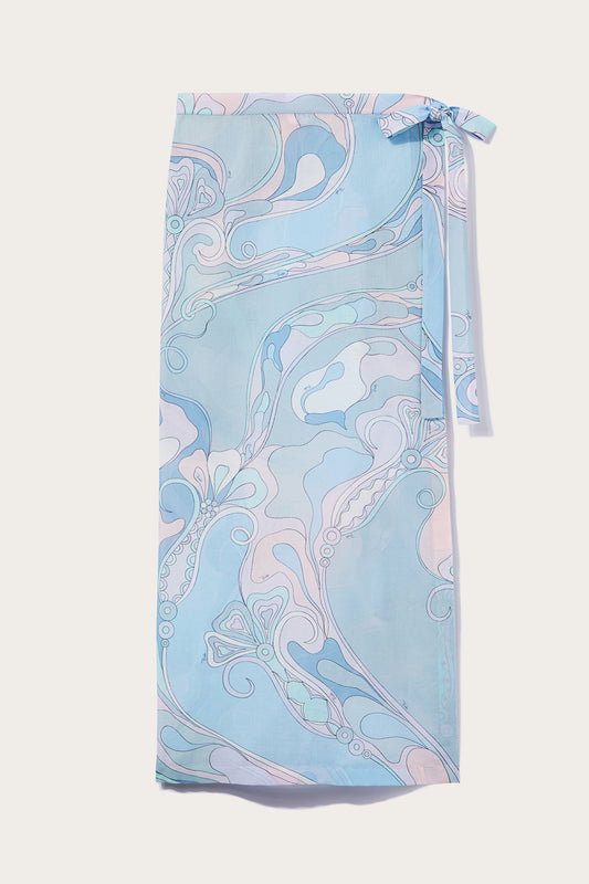 Orchidee-Print Wrap Skirt