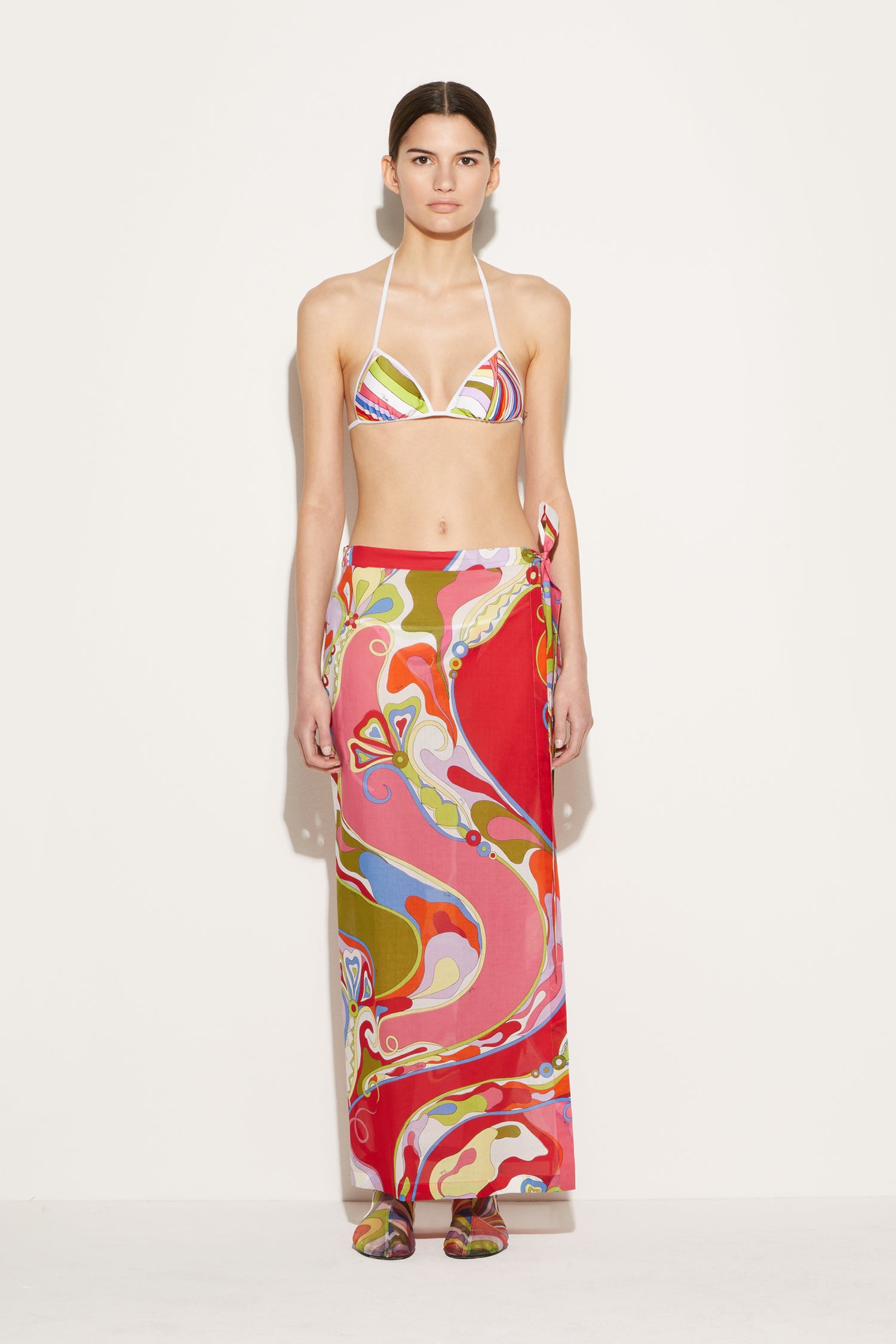 Orchidee-Print Wrap Skirt