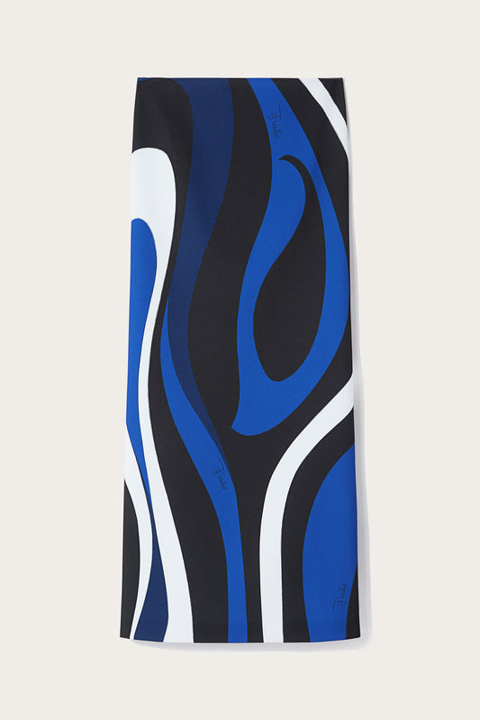 Marmo-Print Long Skirt