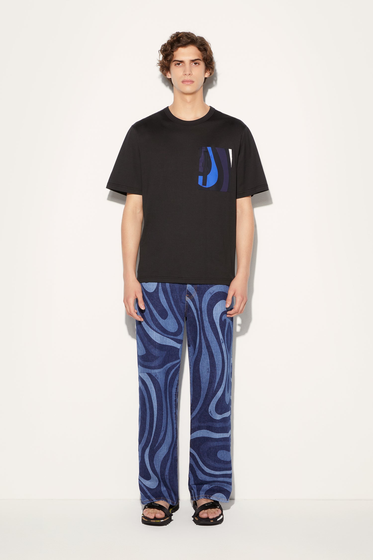 Marmo-Print Cotton T-Shirt View 2 - Pucci