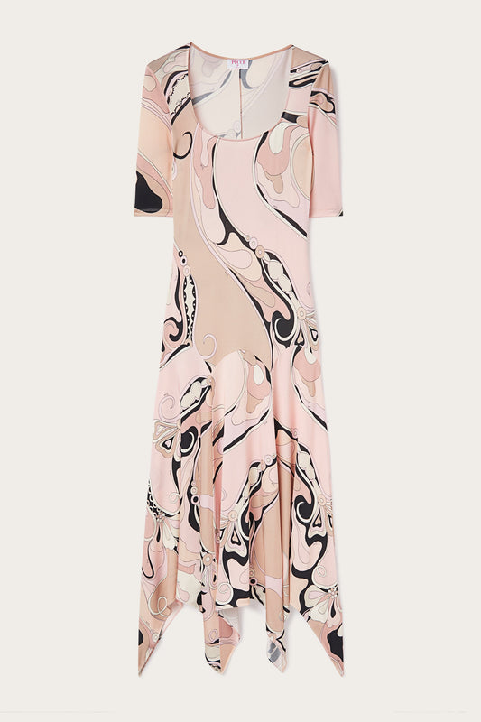 Orchidee Print Long Dress