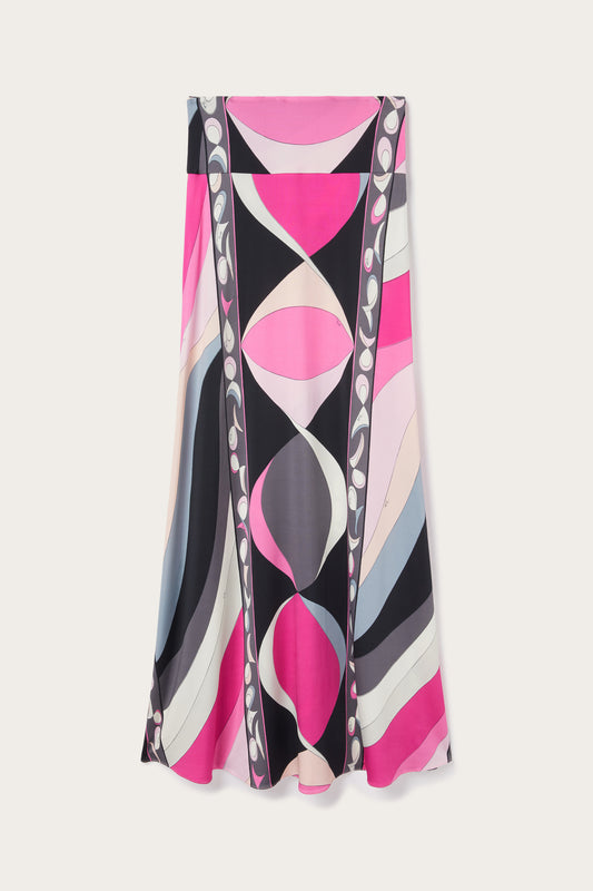 Pesci Print Long Skirt