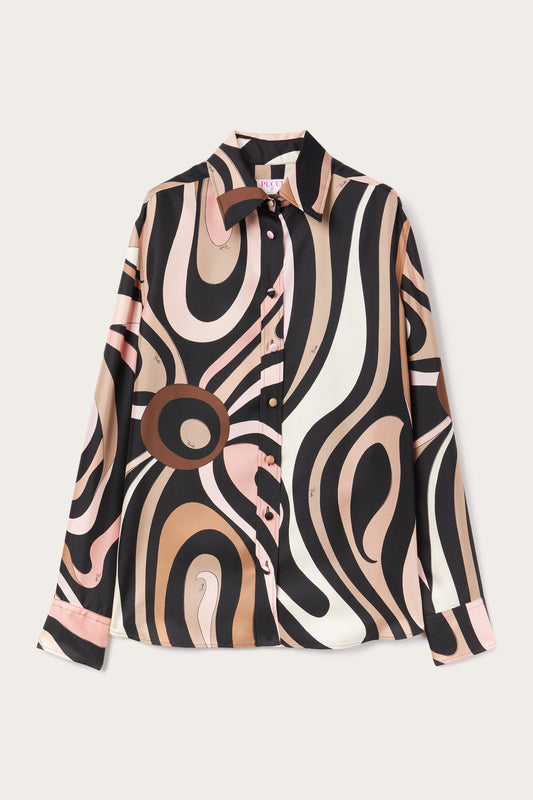 Marmo Print Silk Shirt