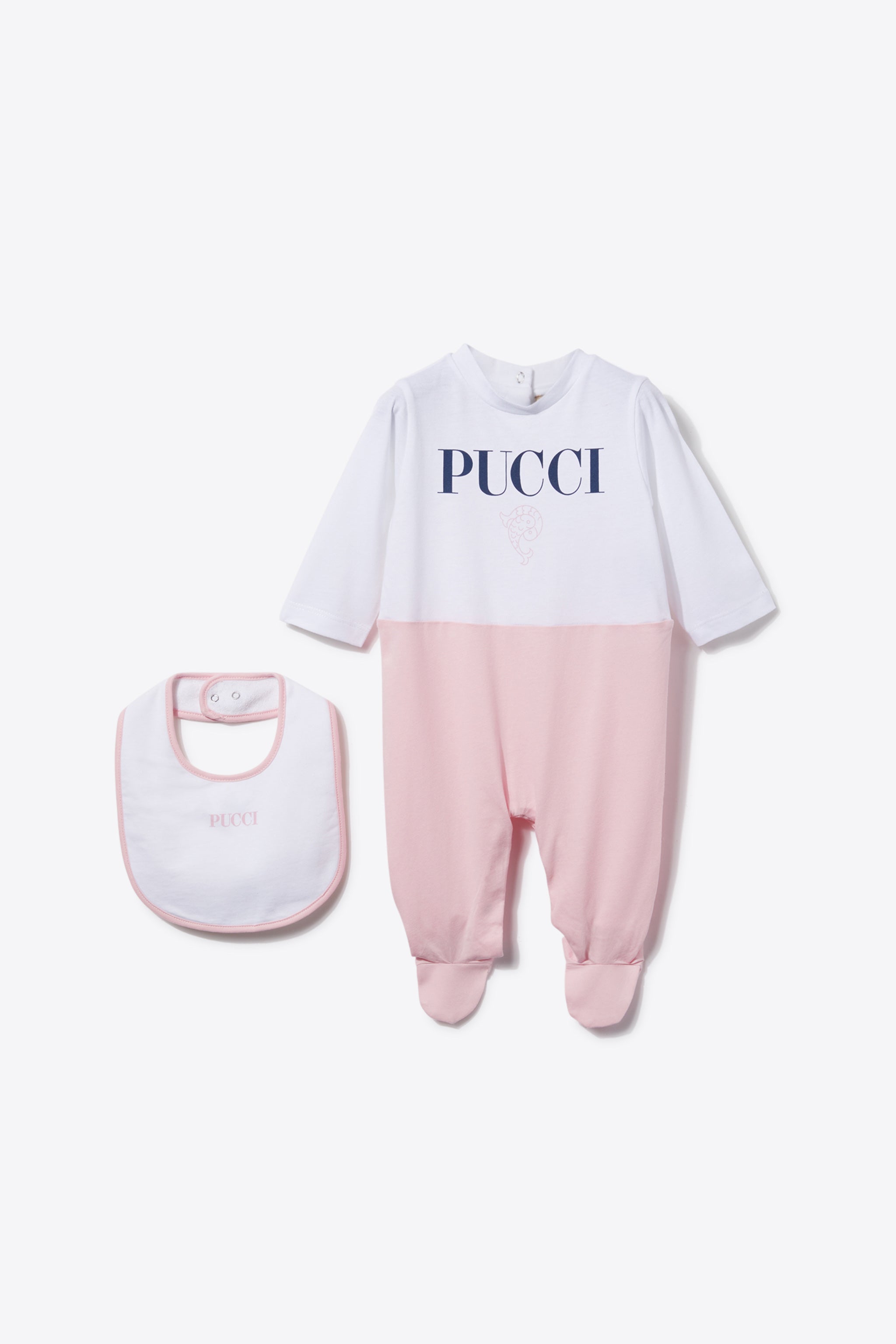 Pucci Logo-Print Cotton Babygrow Set