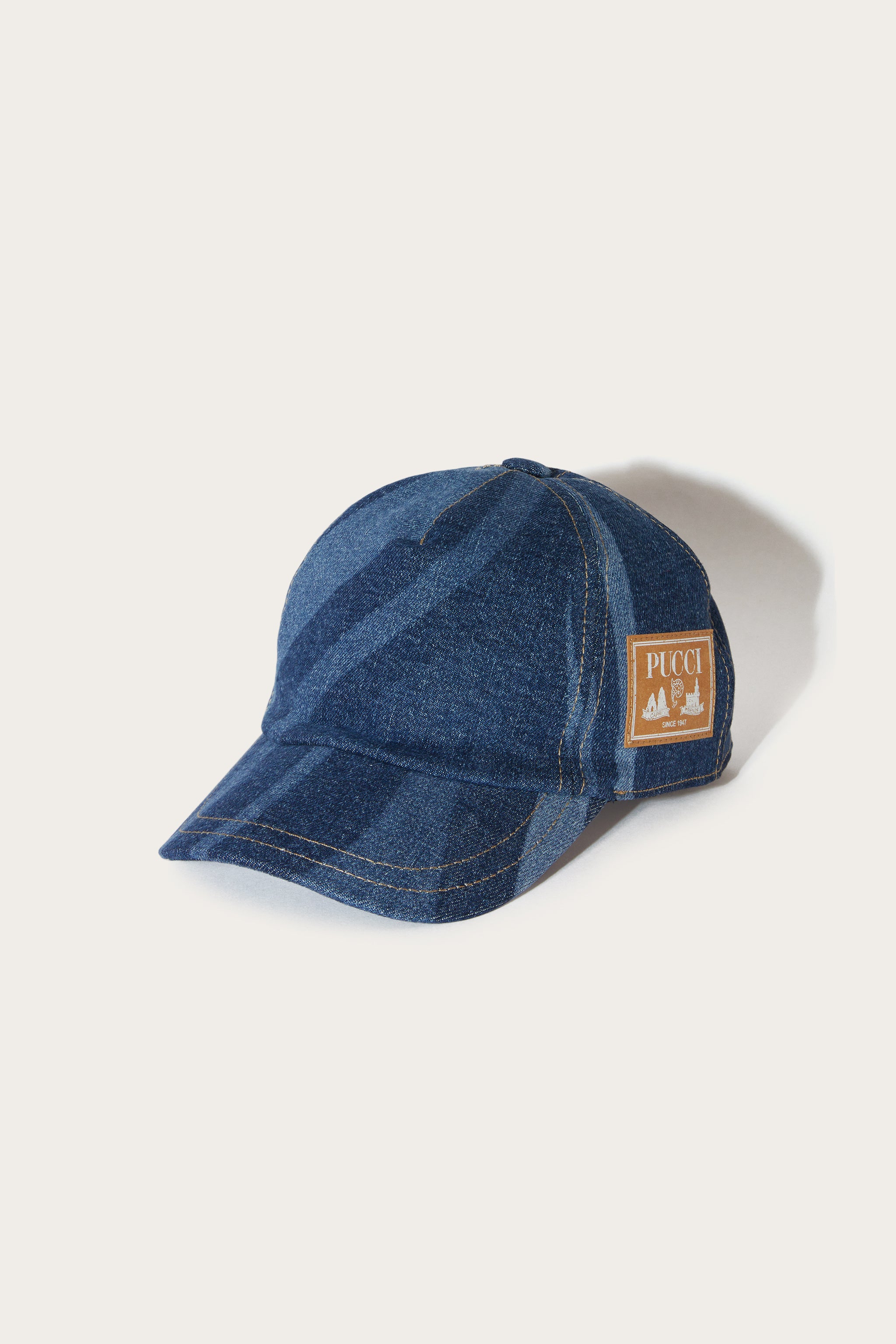 Pucci Marmo-Print Denim Cap