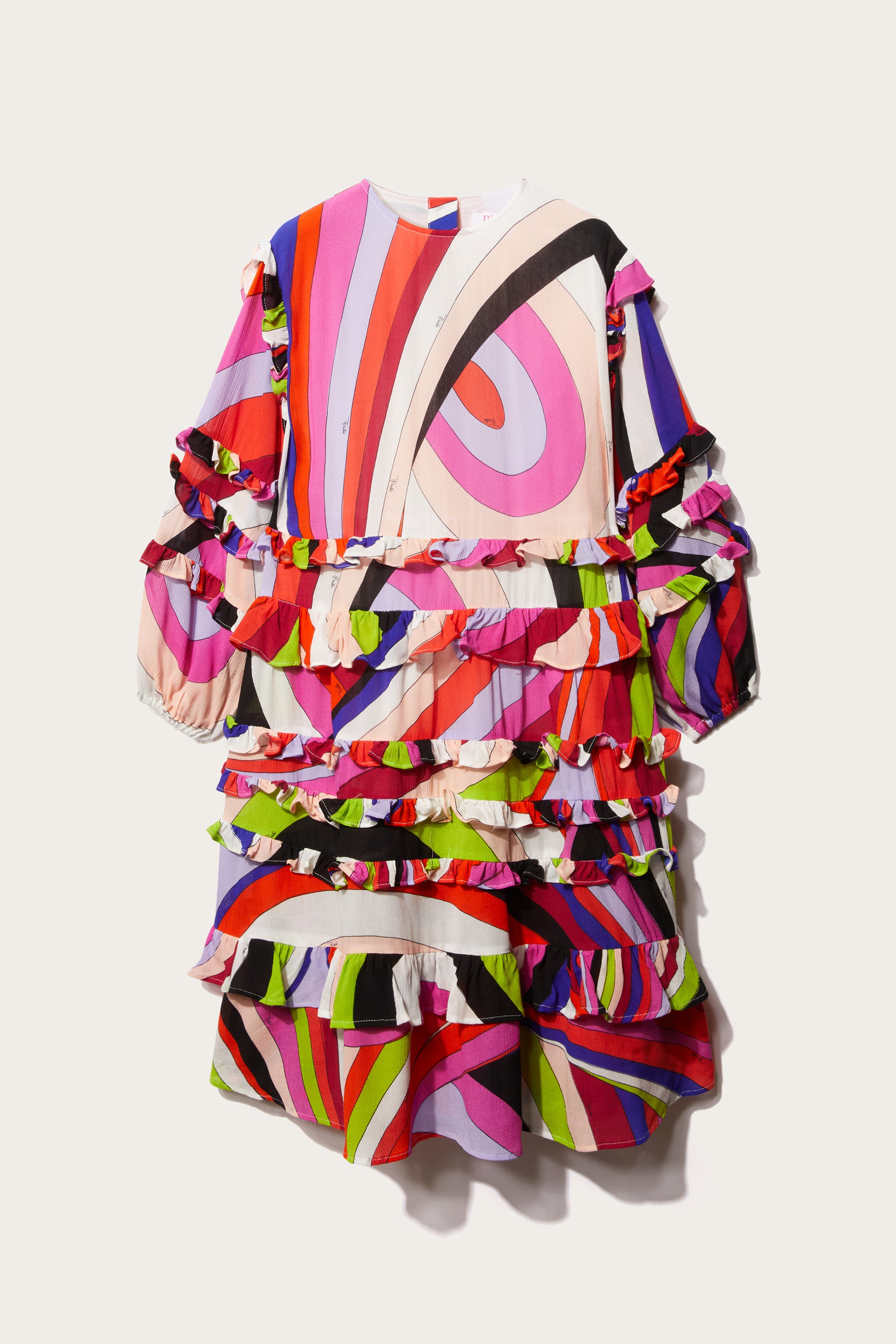 Pucci Iride-Print Ruffled Dress