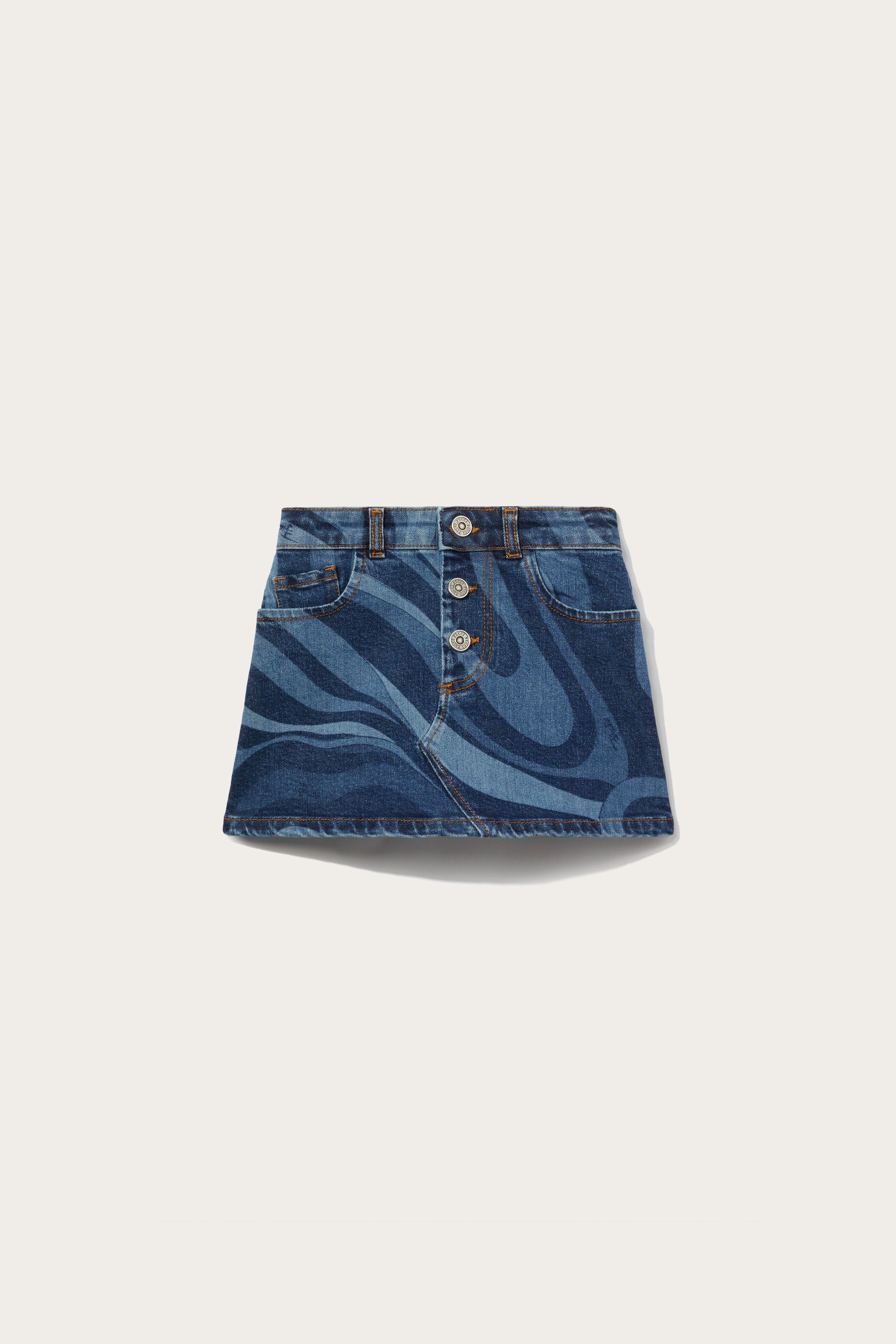 Pucci Marmo-Print Denim Skirt