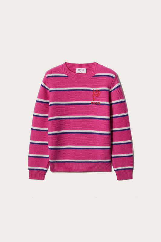 Logo-Embroidered Striped Sweater