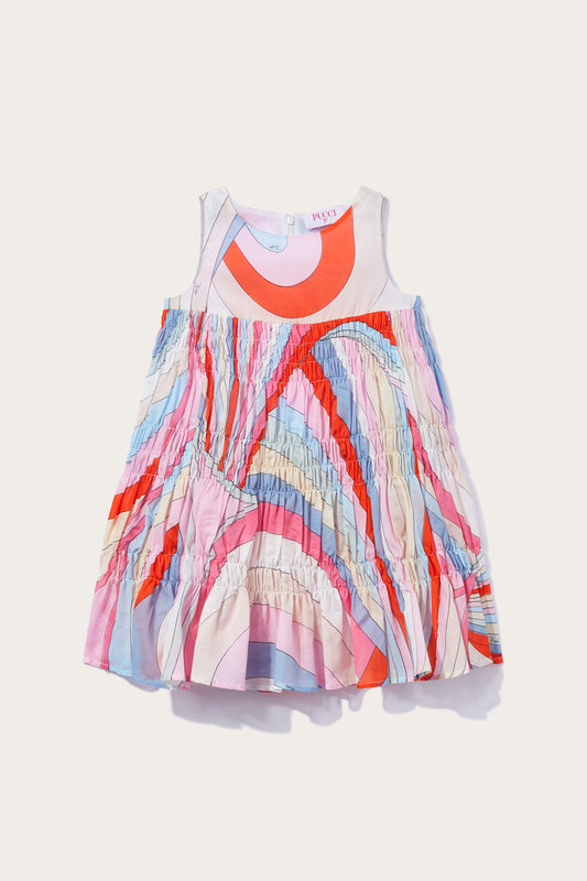 Iride-Print Smocked Dress
