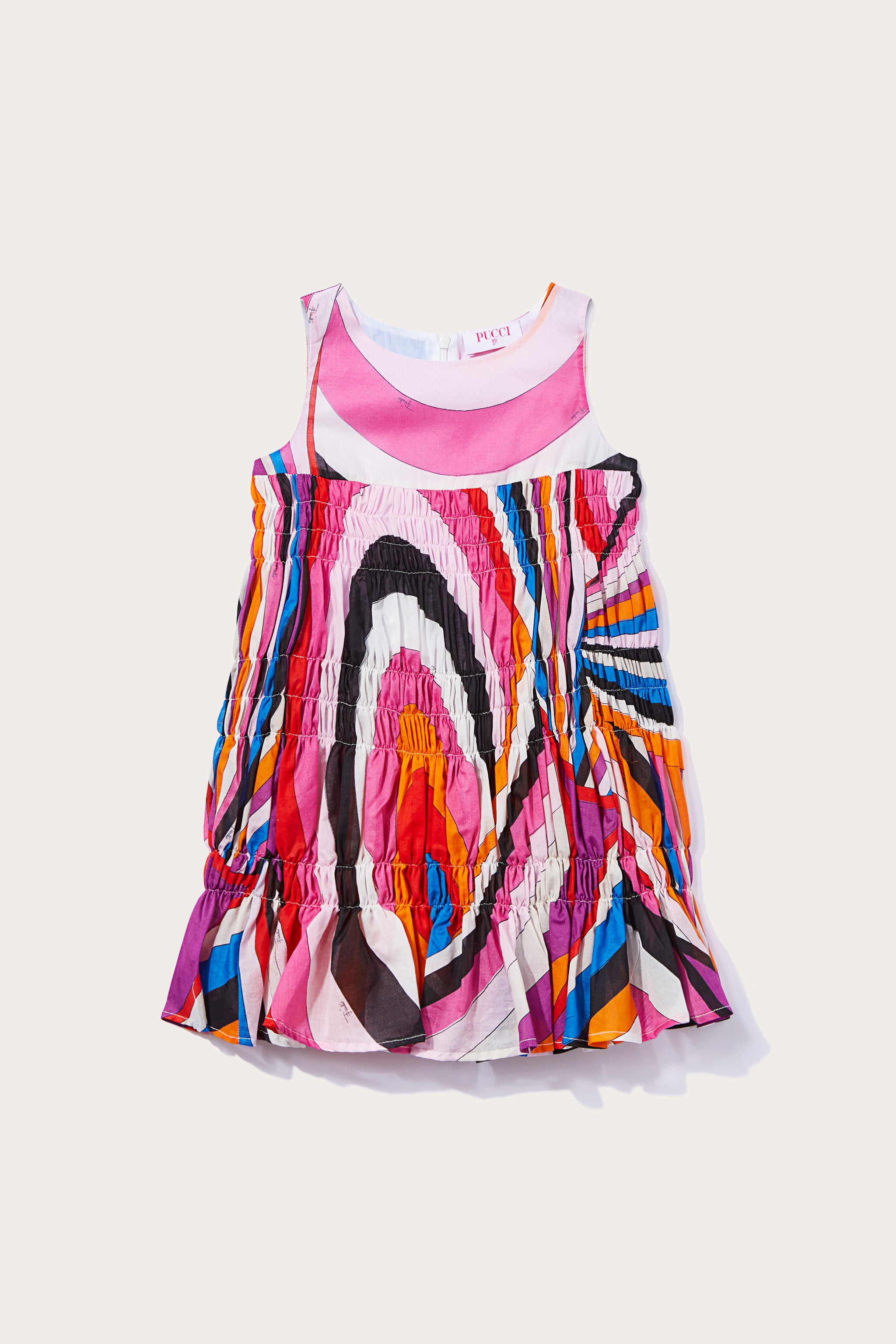 Pucci Abito a punto smock con stampa Iride