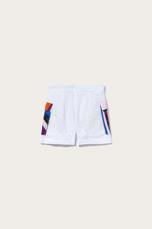 Iride-Print Broderie Anglaise Shorts